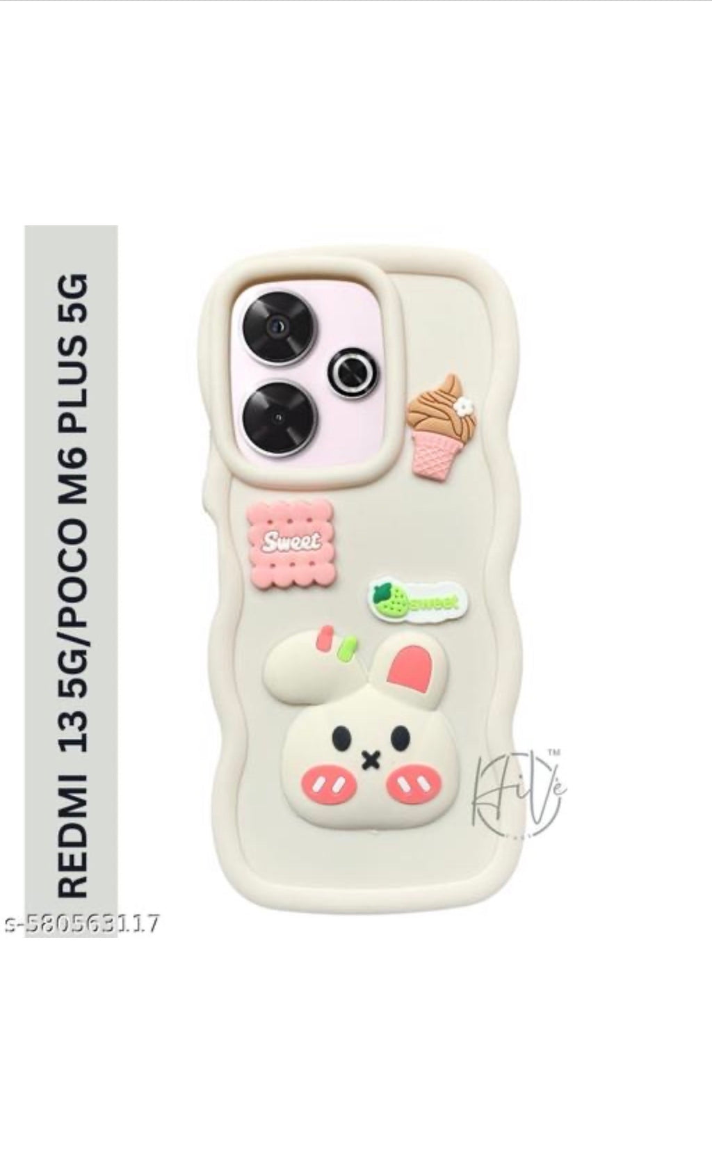 Redmi 13C & POCO M6 Plus Cute Bunny & Bear Case