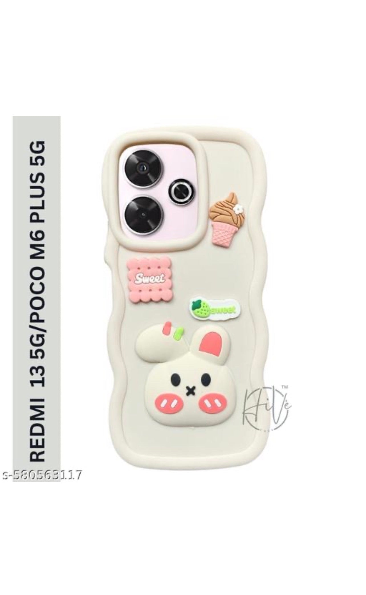 Redmi 13C & POCO M6 Plus Cute Bunny & Bear Case
