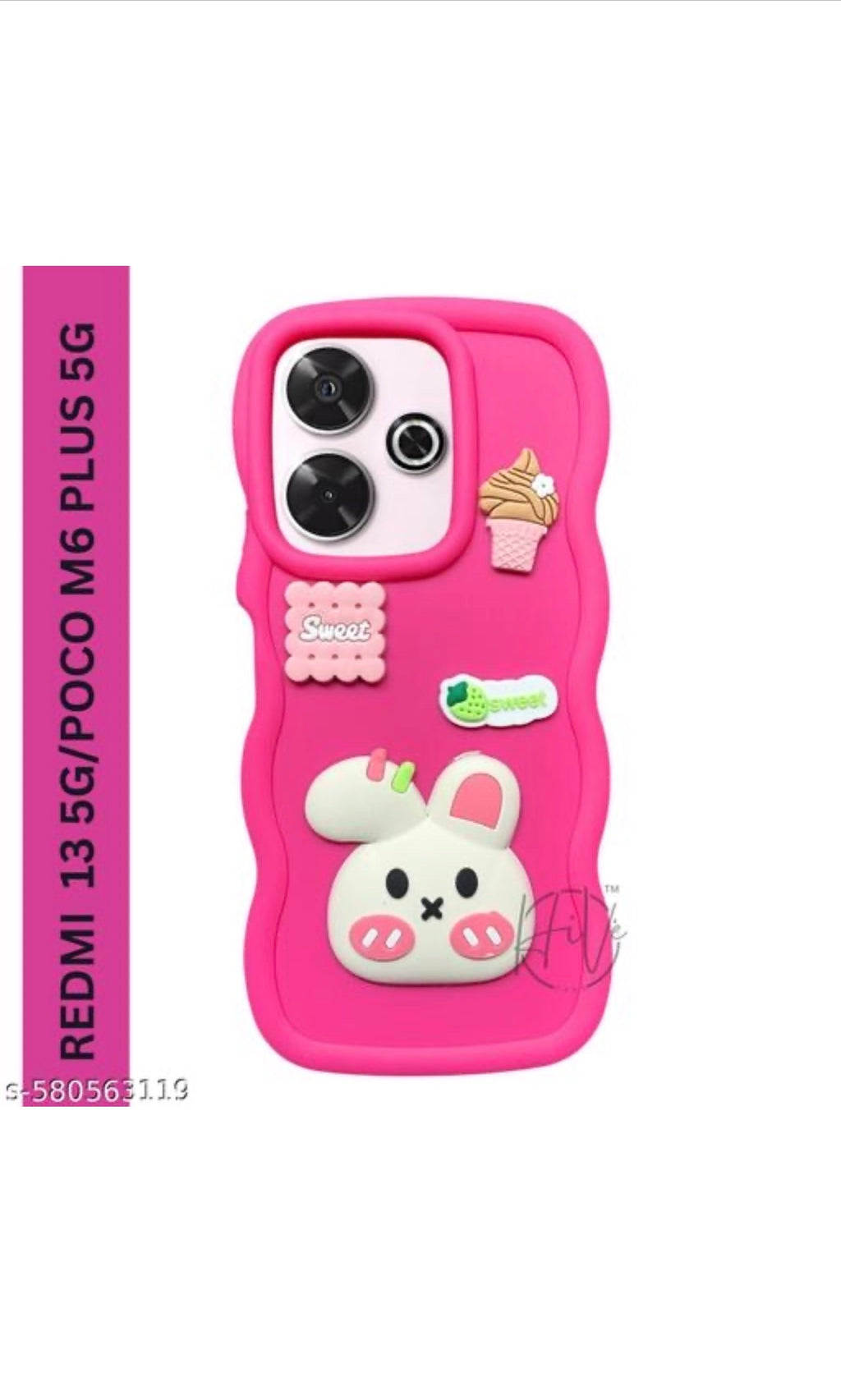 Redmi 13C & POCO M6 Plus Cute Bunny & Bear Case